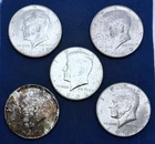 1969-D (5) Kennedy 40% Silver Halves,  5 coin lot