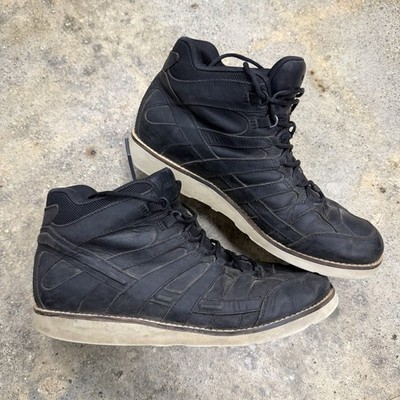 Merrell Moab Mid Craft Boots Mens 9 Black Vibram Wedge Leather *DISTRESSED*