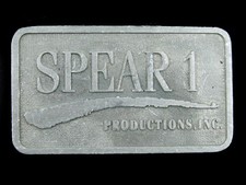 SJ01103 VINTAGE 1970s  SPEAR 1 PRODUCTIONS, INC.  ADVERTISEMENT BELT BUCKLE
