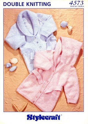 Baby Kind Raglan Morgenmantel 41-61 cm 16-24 Zoll Stylecraft DK 4573 Vintage Muster DRUCK