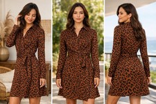 $498-Diane von Furstenberg Silk Wrap Didi Dress Heyford Cocoa Size 6 DVF 