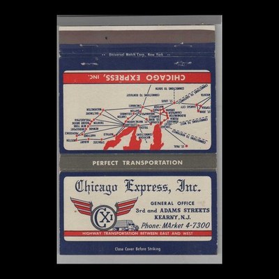 #ad Matchbook Cover Chicago Express Inc. Kearny NJ $6.95