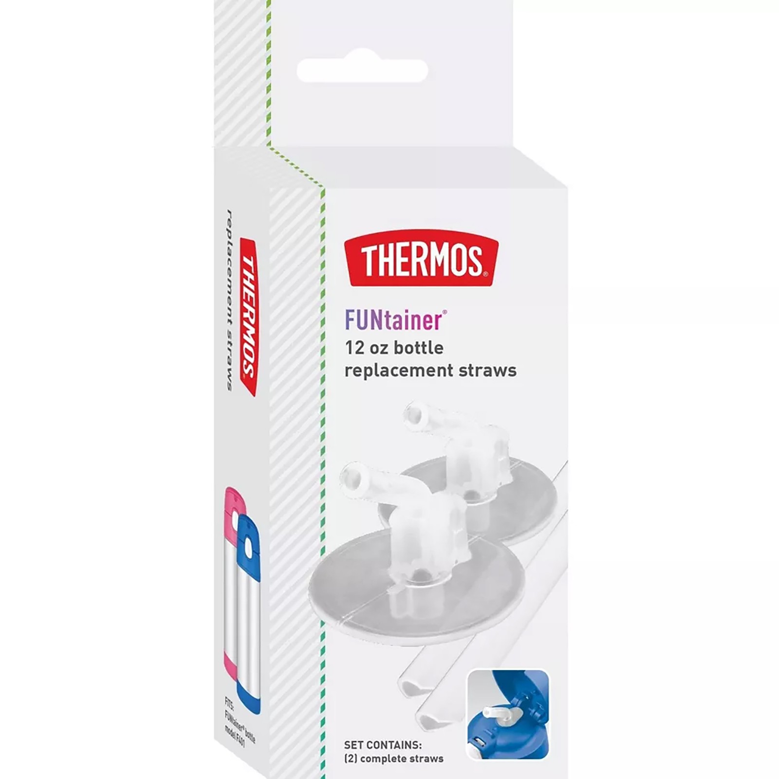 Thermos 12 oz. Kid's F400 Funtainer Bottle Plastic Replacement Straws - Clear