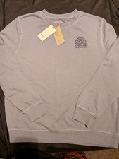 Goodfellow  Co Sweatshirt Mens XL Blue Crewneck Embroidered Wave Patch Pullover