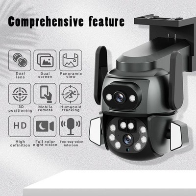 Dual-Objektiv 2+2MP WiFi IP PT Home Full Color HD 360° Überwachungskameras