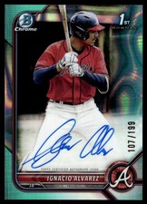 2022 Bowman Draft Chrome Pick Autographs Ignacio Alvarez Auto /199 Atlanta