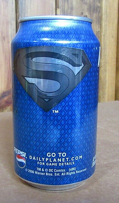 【新品・超希少】ペプシマン 「SMELL  of  PEPSI  COLA」 2006 SUPERMAN RETURNS Pepsi-Cola PEPSI 12 OZ Soda Can Bottom Open