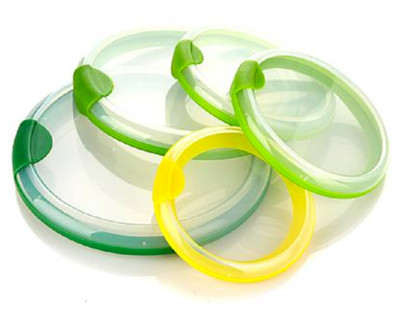 Farberware Bowl Huggers Lids 5 Pcs; Green and Yellow - Sm, 2 Med, Lg and X-Lg