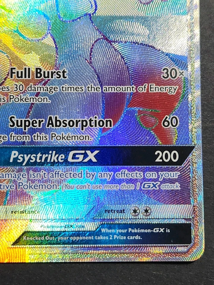 Mewtwo GX 76/73 Rainbow Secret Rare Pokemon Shining Legends - Image 3 of 4