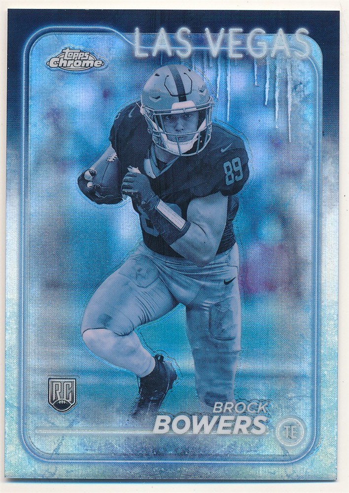 BROCK BOWERS 2024 TOPPS CHROME #207 RC ROOKIE FROZEN FRACTOR RAIDERS RARE SP /5
