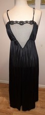 Vintage Kayser Lingerie Black Lace Nightgown Hollywood Glam Medium