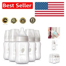 Comfort-Fit Wide Neck Baby Bottles - 9oz Pack of 6 with Proflo Venting System