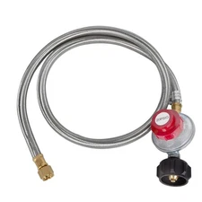GasSaf 5 Feet Stainless Steel Braided 20 PSI Adjustable Propane Regulator Hos...