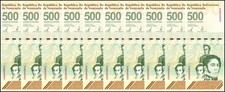 Venezuela 500 Bolivar Digitales 2023-2025 P-121 UNC 500 Million Soberano X10 PCS