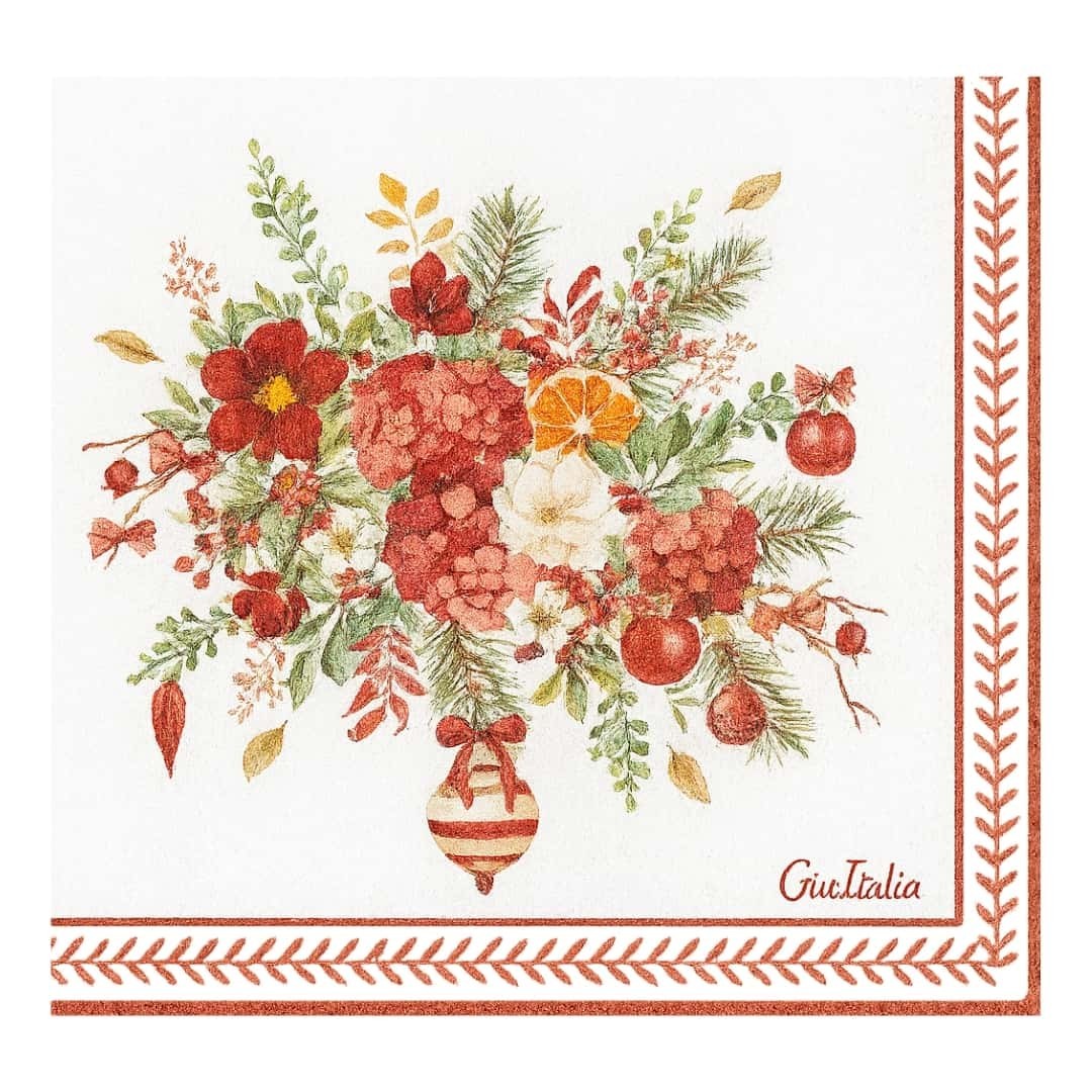 Red Christmas Napkins Paper 33X33 Cm 16Pcs - Givi