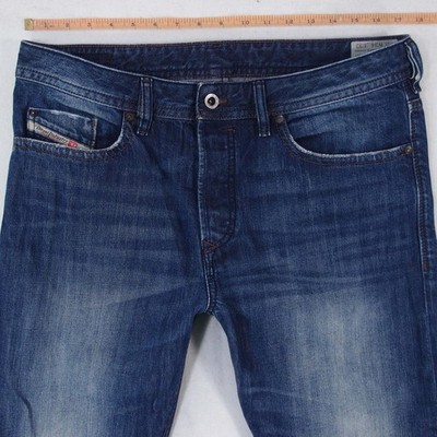 Herrens Diesel BUSTER Slim Tapered Baumwolle Blau Jeans W34 L32