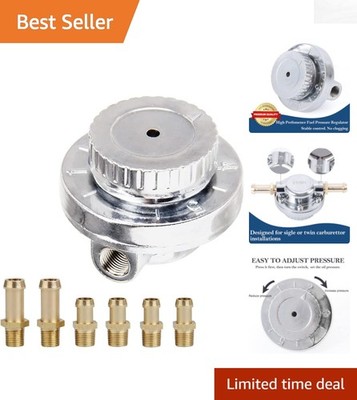 1-5 PSI Manual Adjustable Fuel Pressure Regulator for Carburetors - Zinc Alloy