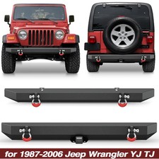 Offroad Steel Front Or Rear Bumper For 1987-2006 Jeep Wrangler Tj Yj W D-rings
