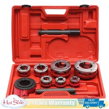 Ratchet Ratcheting Pipe Threader Kit 3/8" to 2" Dies and Portable Storage