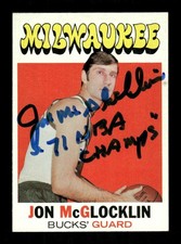 1971-72 Topps  #74 Jon McGlocklin signed autograph  EXMT w NBA champs insc BXCP6