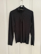 Smartwool Pullover 100% Merino Wool Base Layer 1/4 Zip Dark Gray Mens Small S