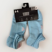 NWT UNDER ARMOUR UA ESSENTIAL CUSHIONED NO SHOW SOCKS 6 Pair Pack Large 8.5-13