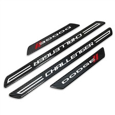 Dodge Challenger Black Carbon Fiber Universal Door Sill Protector Kick Plates