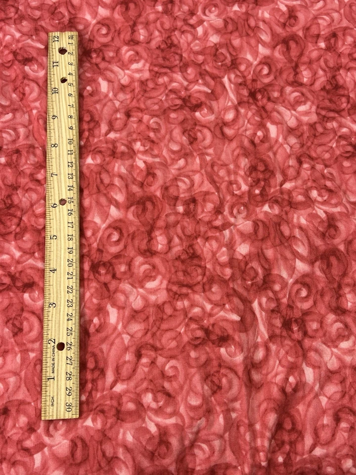 Blank Textiles Cotton Fabric 2.5 yards 40" Pink Swirl Blender Quilting Washed - Image 2 of 4
