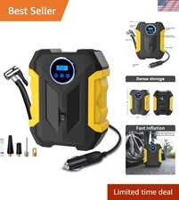 Portable Tire Inflator with 150 PSI, Digital Display  LED Light for Cars