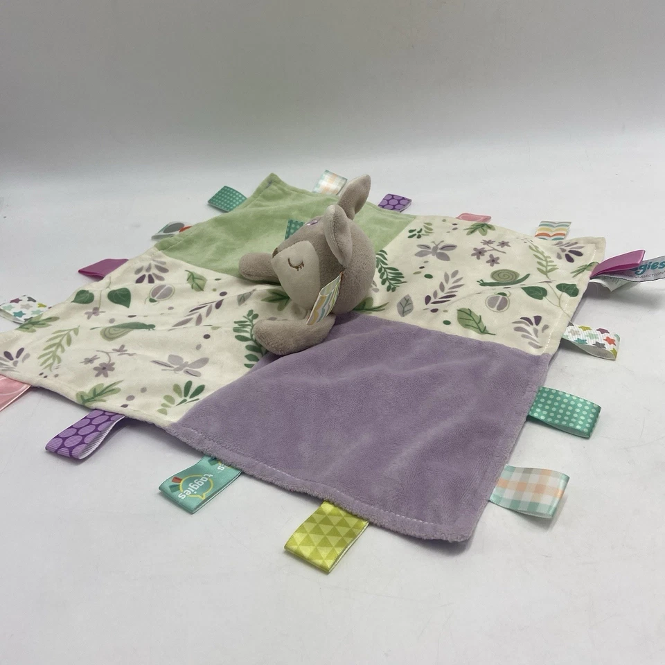 Taggies Ciervo Flora Fawn Bebé Lovey Manta de Seguridad Caracoles Púrpura Verde Foto 2 de 4