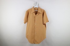 Vtg 60s 70s Streetwear Mens 16 Faded Short Sleeve Collared Button Shirt Brown
