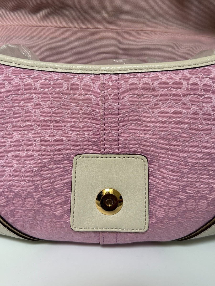 Vintage Y2K Coach Pink Signature Mini Soho Hobo Front Buckle