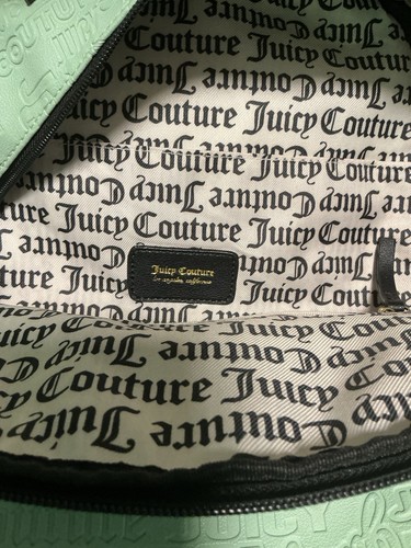 Juicy Couture Mint Green Embossed Word Search Design Backpack - Picture 3 of 8