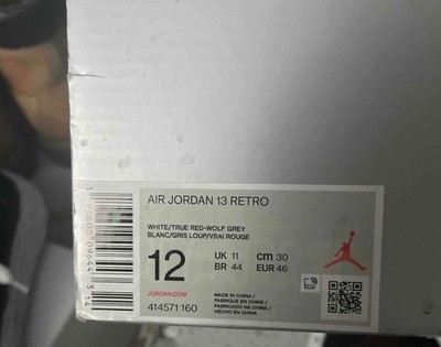 Size 12 - Air Jordan 13 Retro White Wolf Grey