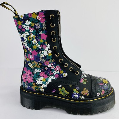 Dr. Martens Sinclair Hi Vintage Floral Platform Zip 10-Eye Boots Women's 7 NEW