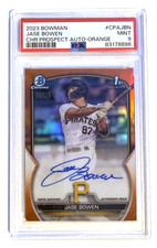 2023 1st Bowman ORANGE Refractor RC AUTO Jase Bowen PSA 9! Rookie! Autograph /25