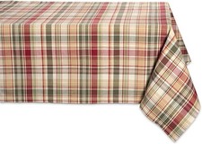 Plaid Fall Table Decor for Thanksgiving, 60x84 Rectangle Tablecloth