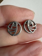 Rennie Macintosh Glasgow Rose Design 925 Sterling Silver Earrings Hallmark CJL