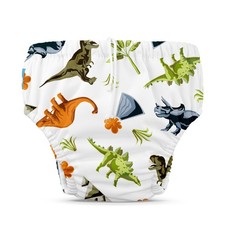 Charlie Banana Reusable Waterproof Drawstring Swim Diaper, Size M - Dinosaurs