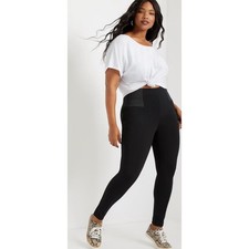 Eloquii  Black Miracle Flawless Moto Style Legging  Size 16