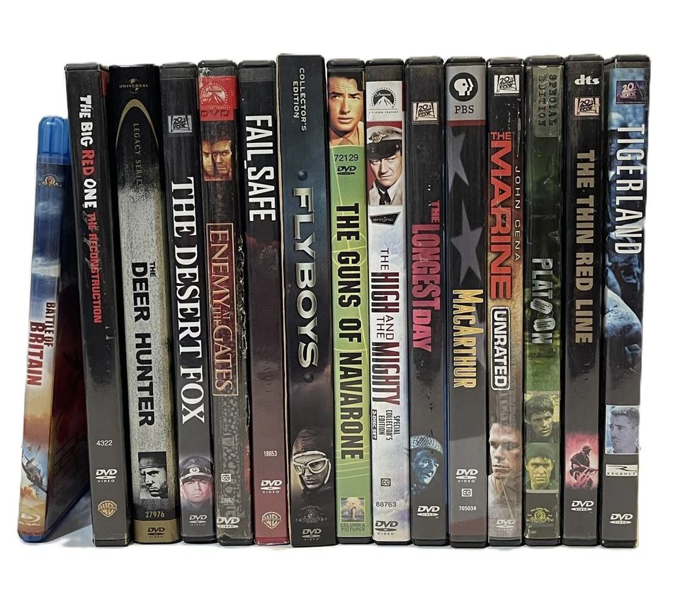 DVD Lot of 15 Classic WAR MILITARY Movies | FLYBOYS Deer Hunter HIGH/MIGHTY VG Foto 2 de 4