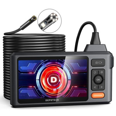 50FT Inspection Camera 1080P Dual Lens Endoscope Camera 5'' IPS Screen Borescope