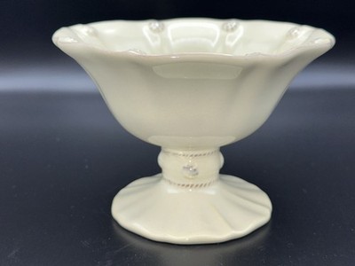 JULISKA Berry And Thread Butter Yellow Small Ceramic Footed Compote RARE #2 of 8