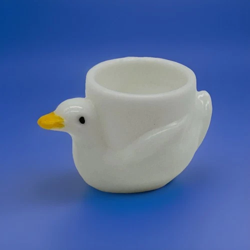 Vintage Opalex Milk Glass  Duck Egg Cup Holder Made in France Free Ship