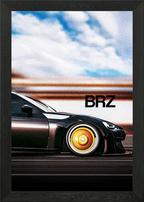 Schwarz BRZ Sportwagen gerahmtes Wandbild Poster Leinwanddruck Bild