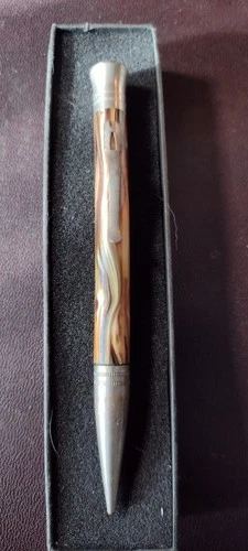 Antique Brown Marbleized Mechanical Pencil/ 5-1/4", Unbranded.