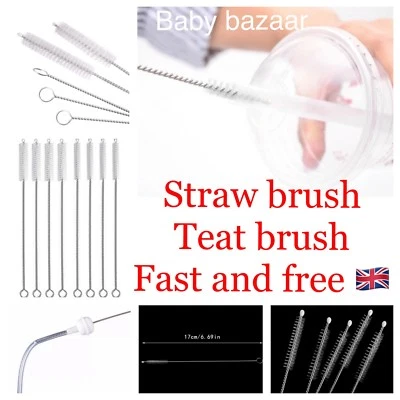 ✅1 x STRAW BRUSH BABY TEAT BOTTLE PIPE CLEANING Dr Browns Tommee Tippee Avent ✅