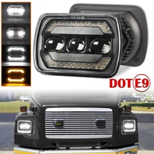 For Freightliner FL50 FL60 FL70 FL80 MT35 MT45 7x6'' 5x7 LED Headlight DRL Hi-Lo