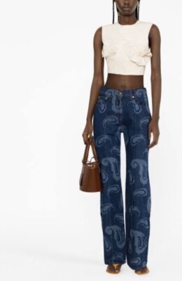 JACQUEMUS $900 Jeans, Le De Nimes, Denim, Size 25 Gold Detail BRAND NEW