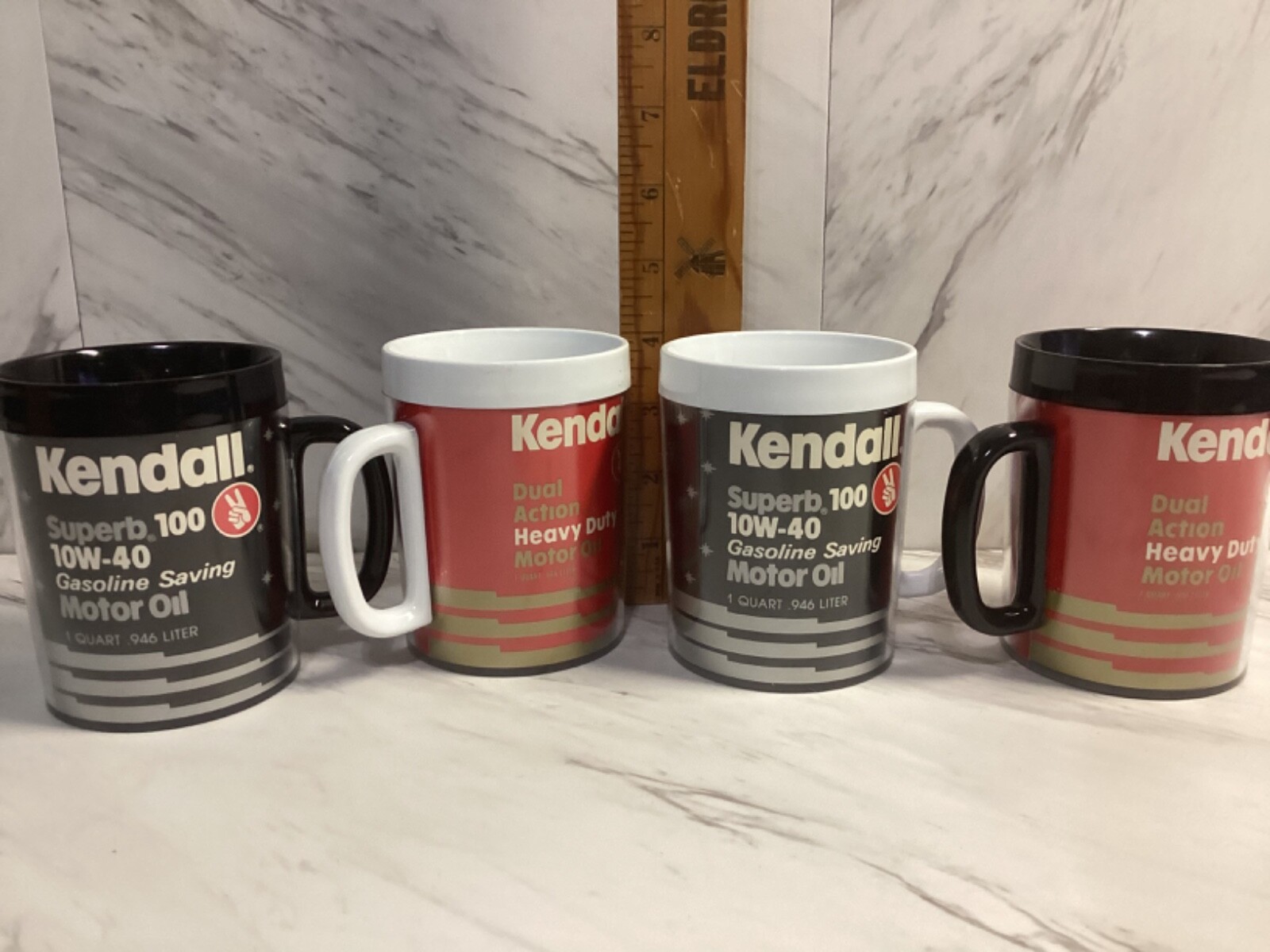 Vintage Set Of 4 Kendall motor Oil Coffee Mugs Cups eBay